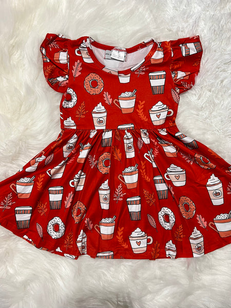 Pumpkin Spice Coffee Milk Silk Dress Twirly Style
