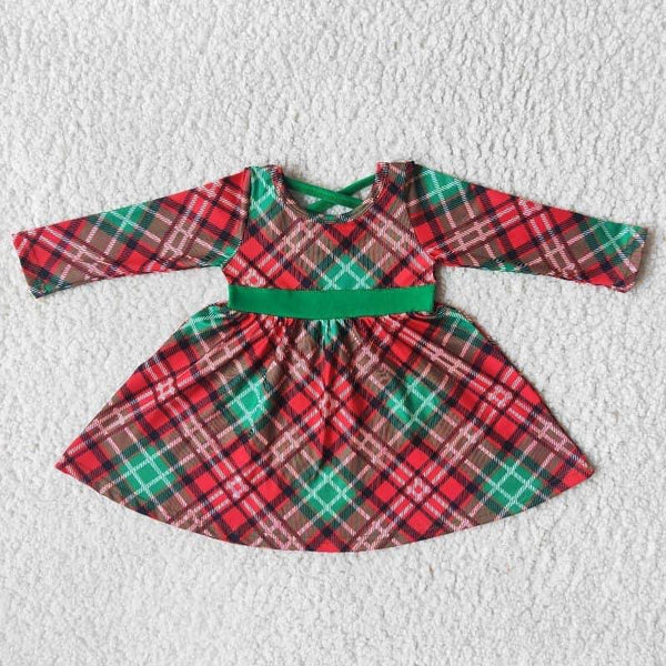 Christmas Plaid Long Sleeve Dress