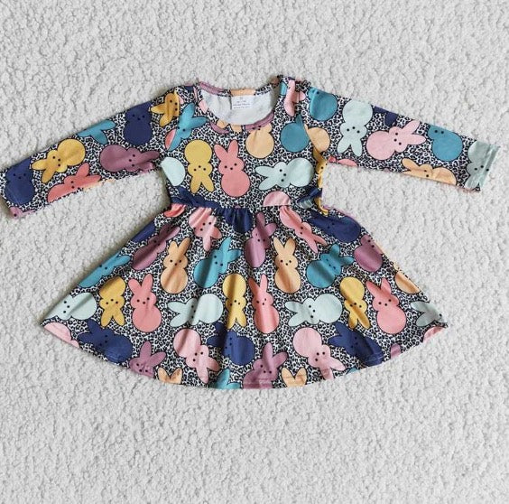Easter Bunny Long Sleeve Girl Dress