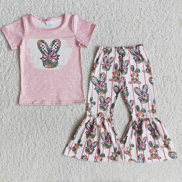 Easter Bunny Top and Belle Pants Girl Outfit