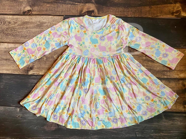 Easter Yellow Long Sleeve Girl Dress
