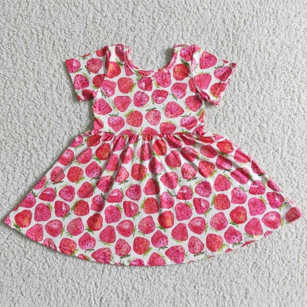 Strawberry Print Twirly Dress