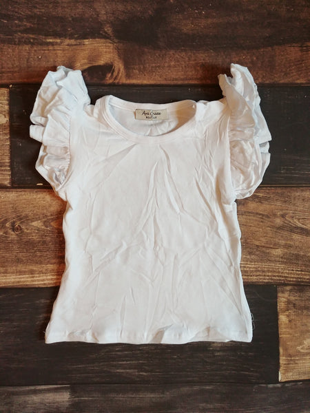 Flutter Tank Top - White - Ava Grace Boutique