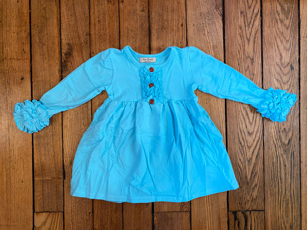 Long Sleeve Tunic Dress with Ruffles 4T
