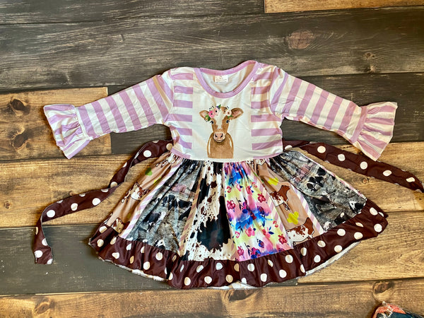 Cow Print Twirly Dress