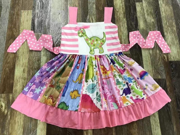 Dinosaur Tank Twirly Girl Dress