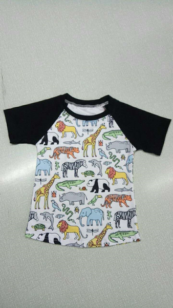 Zoo Animals Unisex Raglan Top