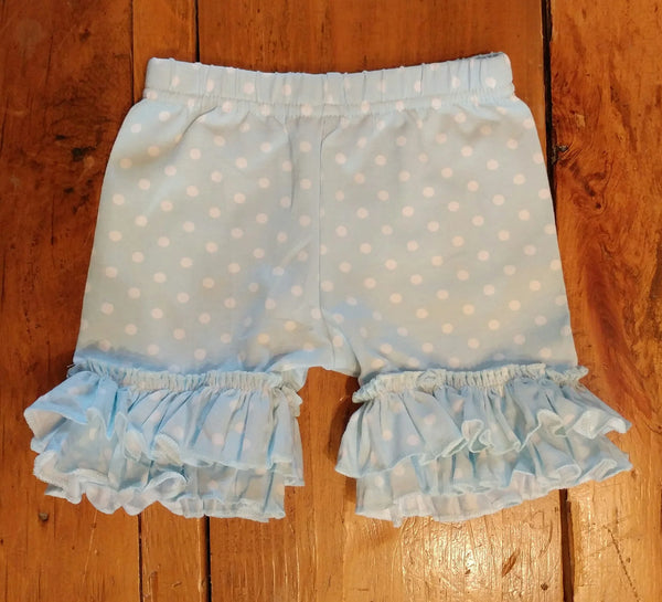 Light Blue Polka Dots Ruffle Shorts - Ava Grace Boutique