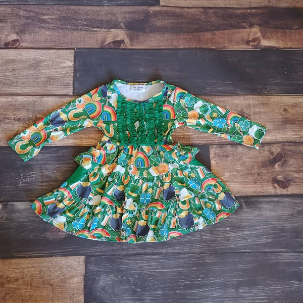 St. Patrick's Day Lucky Charm Milk Silk Dress - Ava Grace Boutique