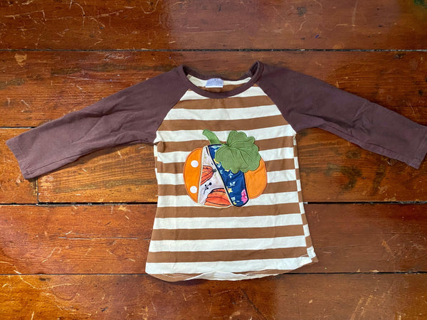 Pumpkin Raglan Top 2T GUC - Ava Grace Boutique