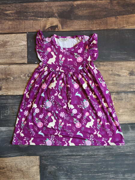 Purple Bunny Pearl Milk Silk Dress - Ava Grace Boutique