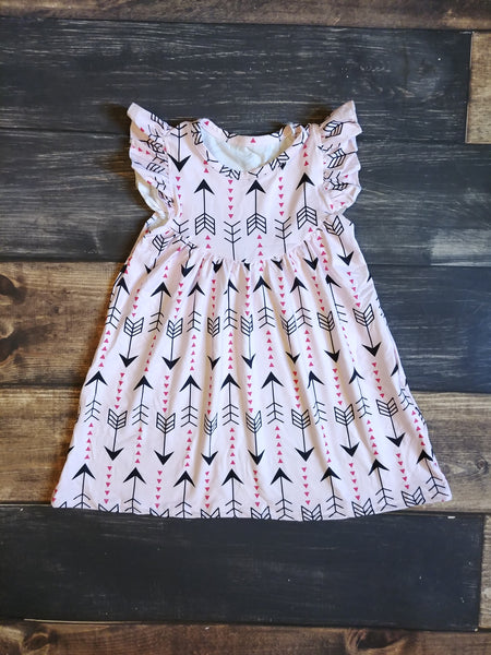 Arrows Pearl Milk Silk Dress - Light Pink Background - Ava Grace Boutique