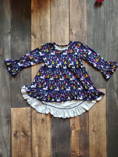 Winter Wonderland Long Sleeve Milk Silk High Low Top Dress - Ava Grace Boutique