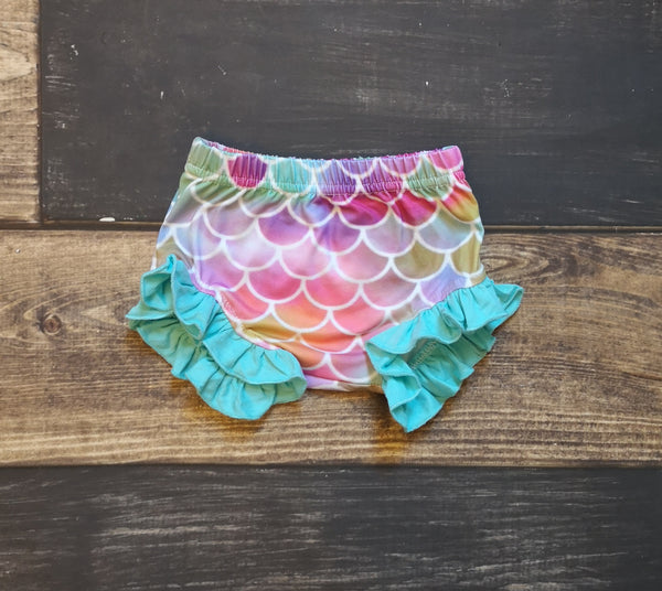 Mermaid Scales Rainbow Girl Bloomer Shorts