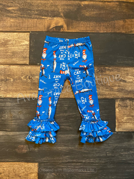 Cat In The Hat Milk Silk Triple Ruffle Leggings