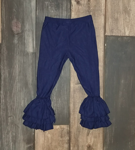 Knit Denim Triple Ruffle Legging - Ava Grace Boutique