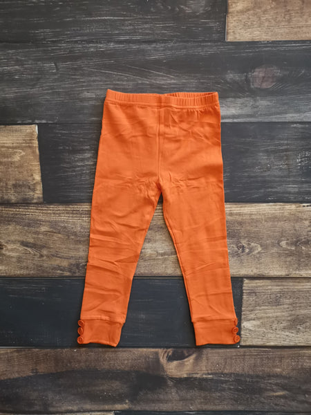Orange Side Buttons Legging - Ava Grace Boutique