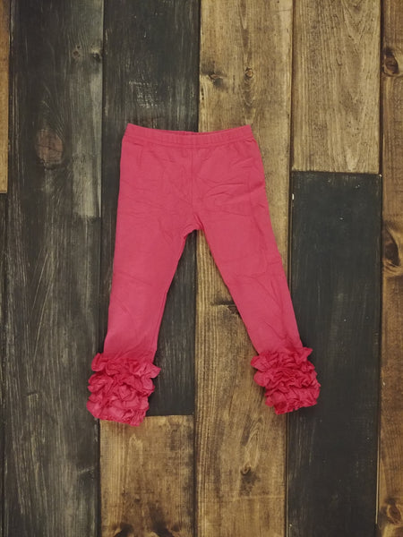 Hot Pink Icing Ruffle Leggings - Ava Grace Boutique