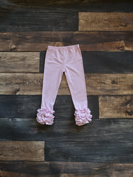 Light Violet Pink Icing Ruffle Leggings - Ava Grace Boutique