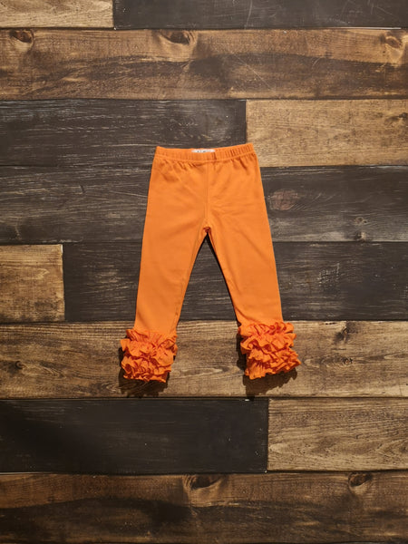 Orange Icing Ruffle Girl Leggings
