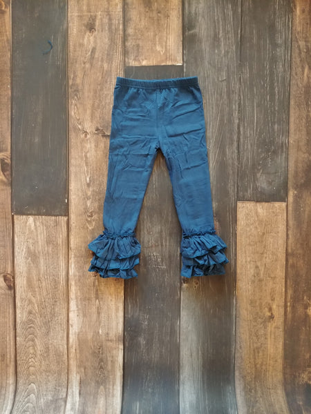 Teal Triple Ruffle Leggings