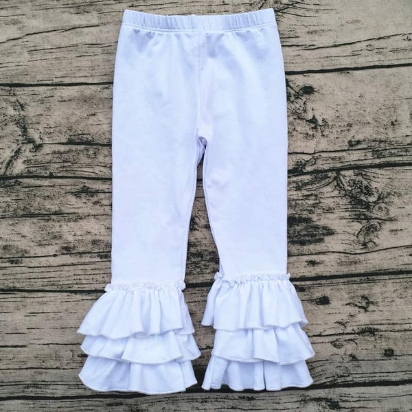 White Truffle Triple Ruffle Leggings