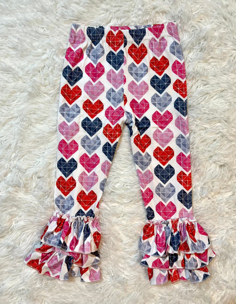 Heart of Diamonds Triple Ruffle Milk Silk Leggings