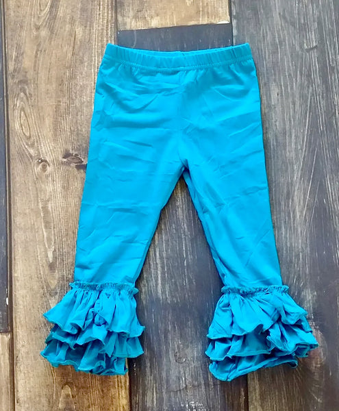 Jade Truffle Triple Ruffle Leggings - Ava Grace Boutique