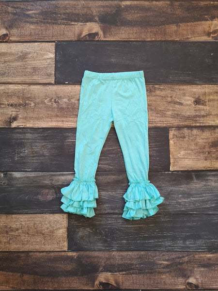 Mint Green Triple Ruffle Leggings