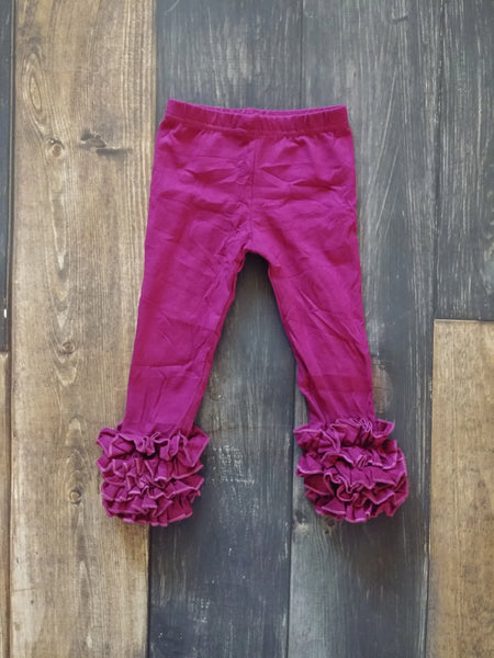 Plum Icing Ruffle Leggings - Ava Grace Boutique