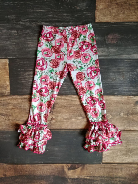 Rose Triple Ruffle Legging - Ava Grace Boutique