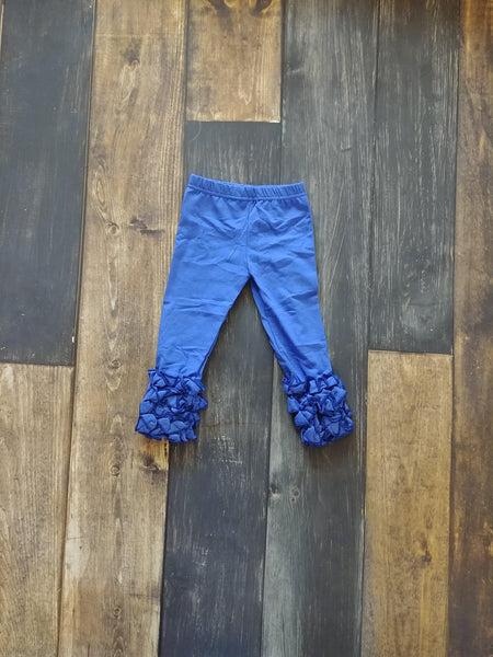 Royal Blue Icing Ruffle Leggings - Ava Grace Boutique