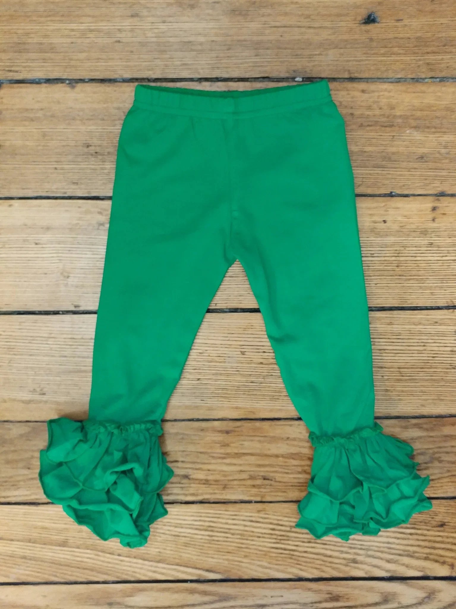 Green Truffle Triple Ruffle Leggings