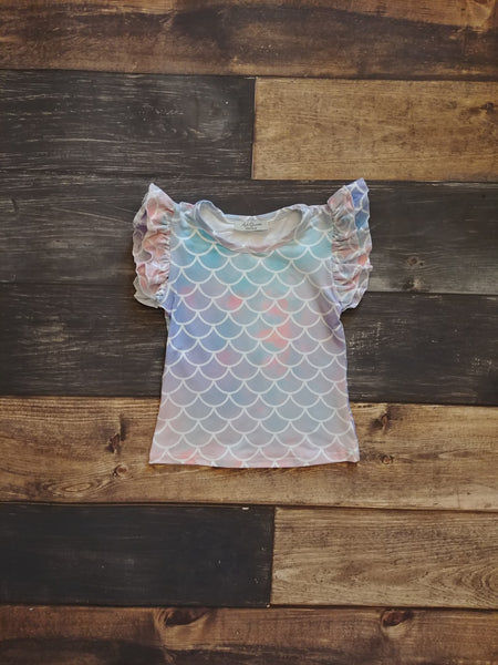 Mermaid Scales Girl Ruffle Tank Top - Ava Grace Boutique