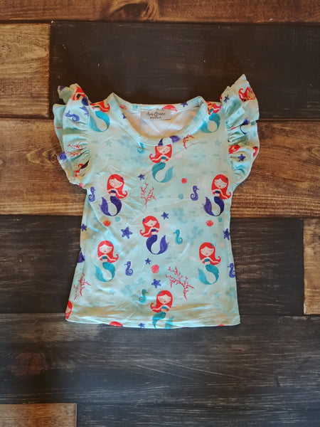 Mermaid Print Flutter Tank Top - Ava Grace Boutique
