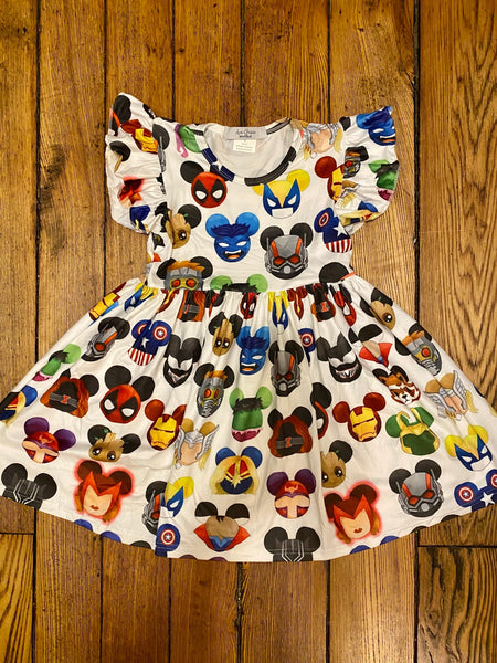 Mouse Superhero Twirly Dress