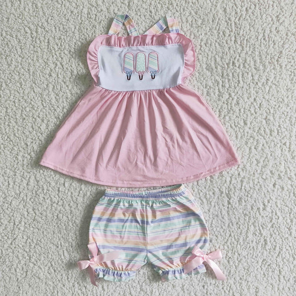 Ice Cream Summer Outfit Embroidered