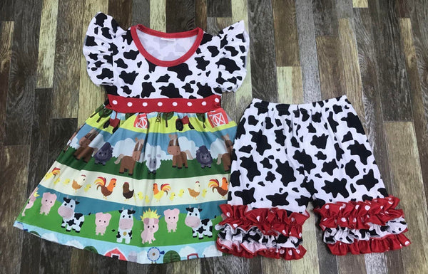 Farm Animals Cow Print Outfit