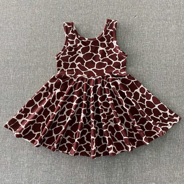 Giraffe Print Tank Twirly Dress