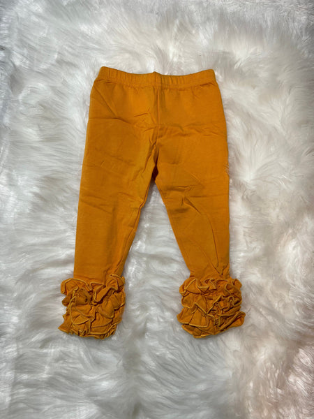 Light Orange Icing Ruffle Girl Legging