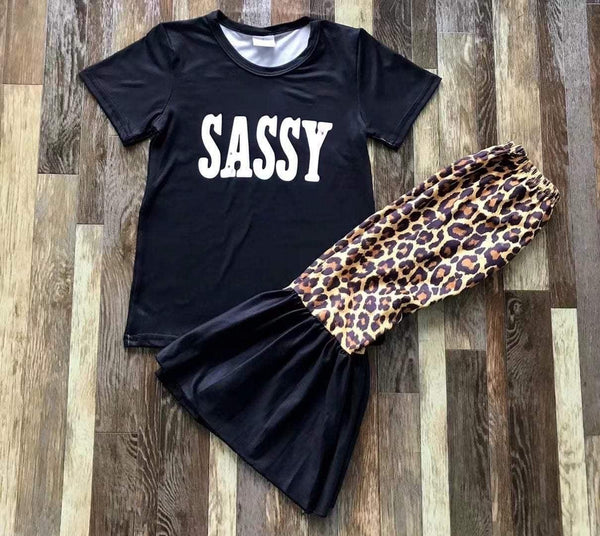 Sassy Leopard Print Top and Belle Bottom Set - Ava Grace Boutique