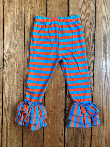 Seuss Red and Blue Stripes Ruffle Legging - Ava Grace Boutique
