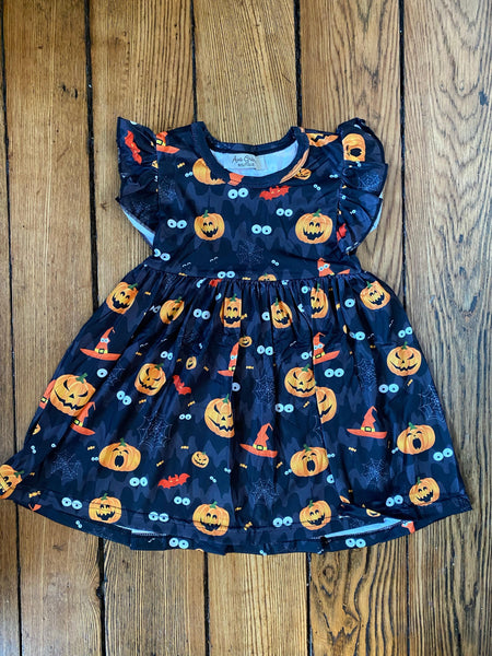 Spooky Halloween Pumpkin Dress - Ava Grace Boutique