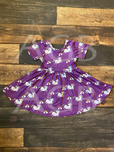 Purple Unicorn Twirly Style - Ava Grace Boutique