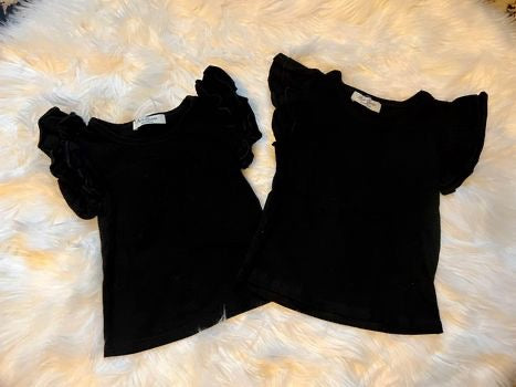 3T Black Ruffle Tops Lot of 2