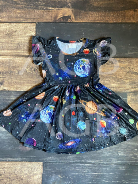 Space Milk Silk Twirly Dress A - Ava Grace Boutique