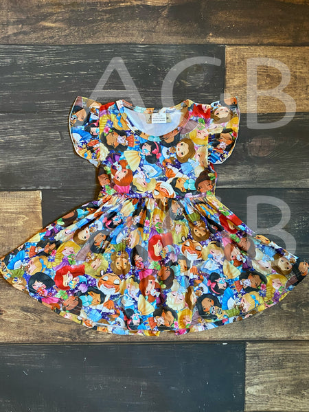 Magical Princess Characters Twirly Style Dress