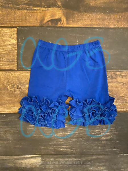 Blue Triple Icing Ruffle Shorts