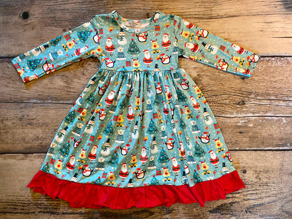 Santa Reindeer Snowman Christmas Pajama Gown - Ava Grace Boutique