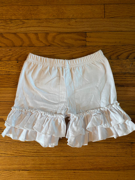 White Ruffle Shorts